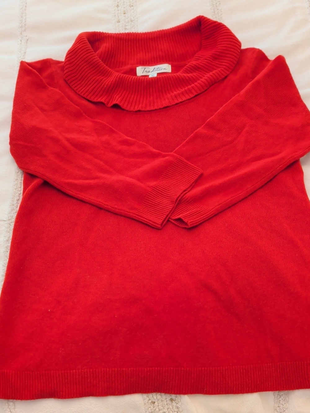 Trafaluc Red Cowl Neck Sweater for Women
